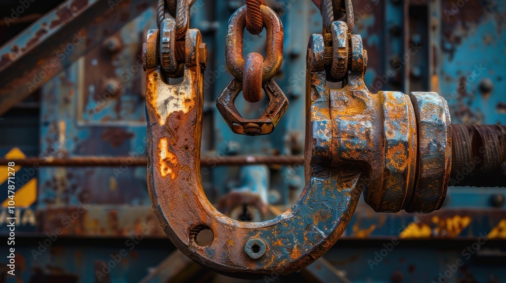 Rusty Metal Hook and Chain Close-up Rusty Metal Hook and Chain Close-up