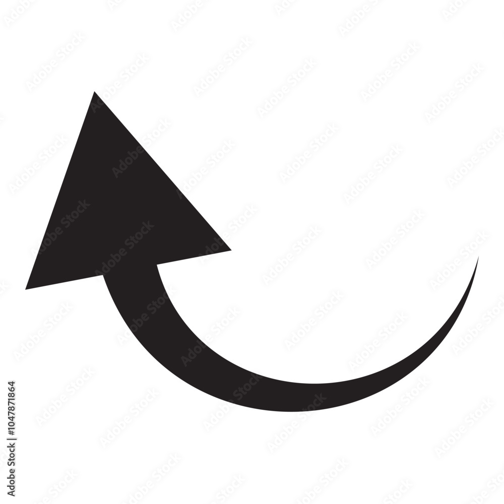 Curved arrow. Curved arrow icon. curved arrow vector isolated on white background. vector illustration. Curved arrow. Curved arrow icon. curved arrow vector isolated on white background. vector illustration.