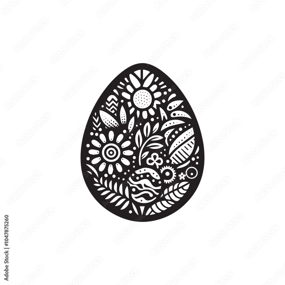 Easter egg silhouette vector design art illustration Easter egg silhouette vector design art illustration