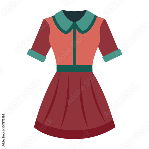 Blouson dress vector illustration isolated on a white background