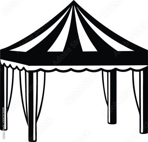 Canopy tent vector silhouette