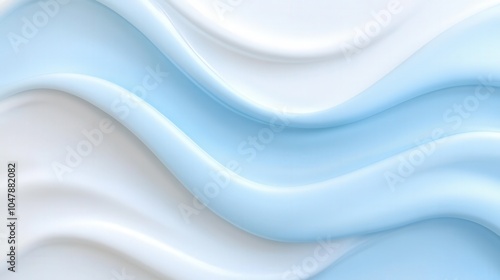 Blue and white abstract wave pattern with smooth curves and minimalist design