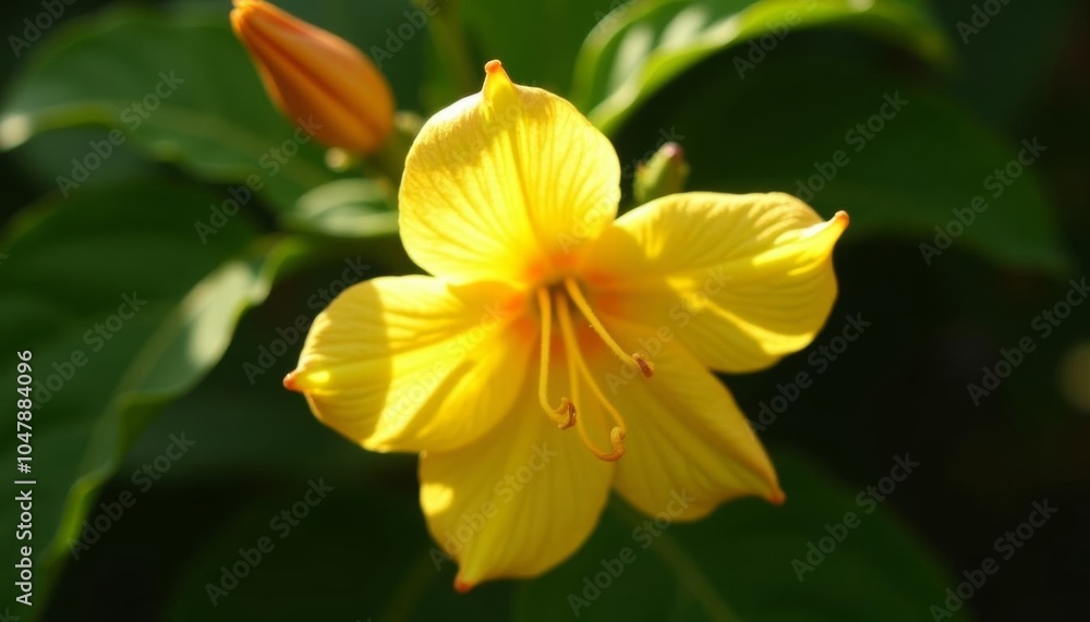 Vibrant yellow flower blooming in sunlight Vibrant yellow flower blooming in sunlight