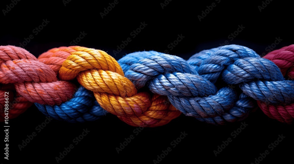Colorful Rope Knot Symbolizing Strength Trust in Relationships Creative Poster Design Colorful Rope Knot Symbolizing Strength Trust in Relationships Creative Poster Design