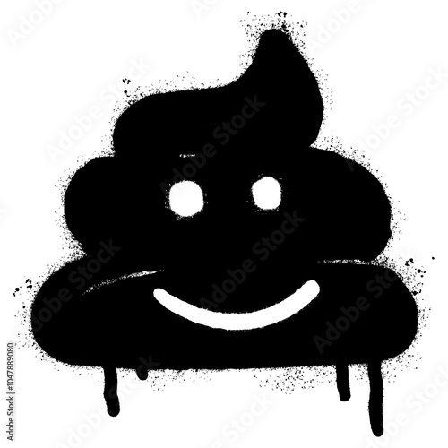 Spray Painted Graffiti poop icon isolated on white background.