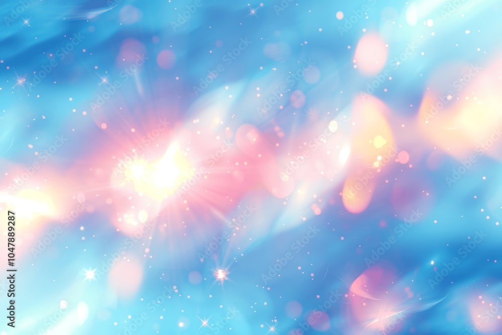 Abstract Blurred Blue Sky Lens Flare Background