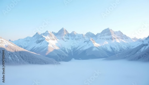  Majestic mountain peaks under a clear sky