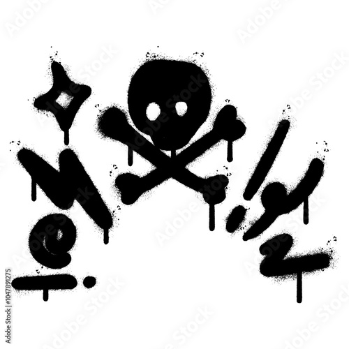Spray Painted Graffiti swearing icon isolated on white background.
