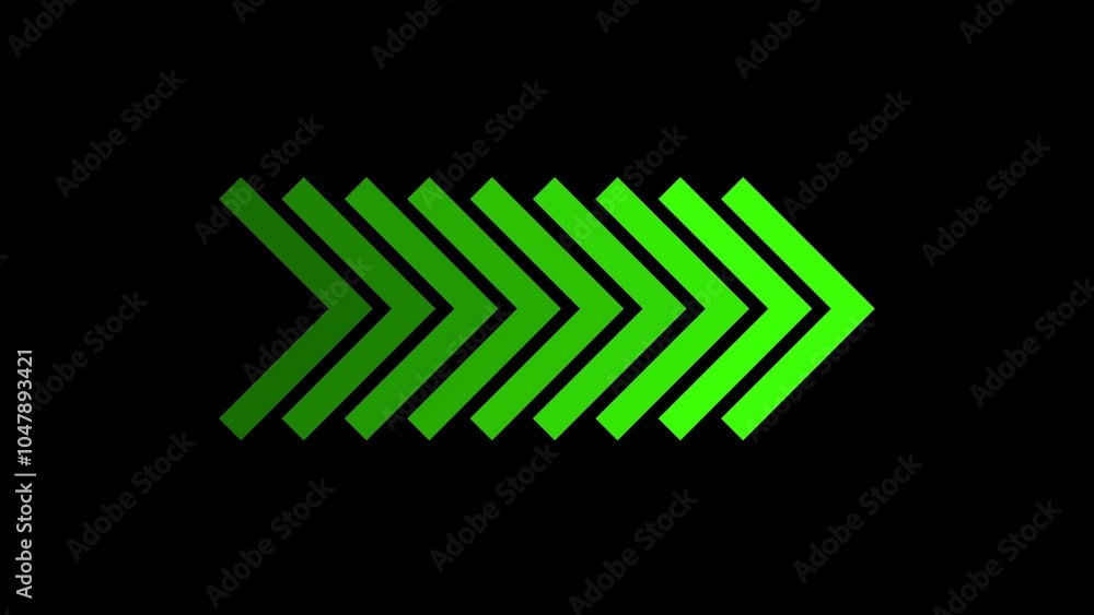 arrows flashing on and off in sequence, nimated looping swipe left black arrow pointing to the right isolated on a white background. arrows flashing on and off in sequence, nimated looping swipe left black arrow pointing to the right isolated on a white background.