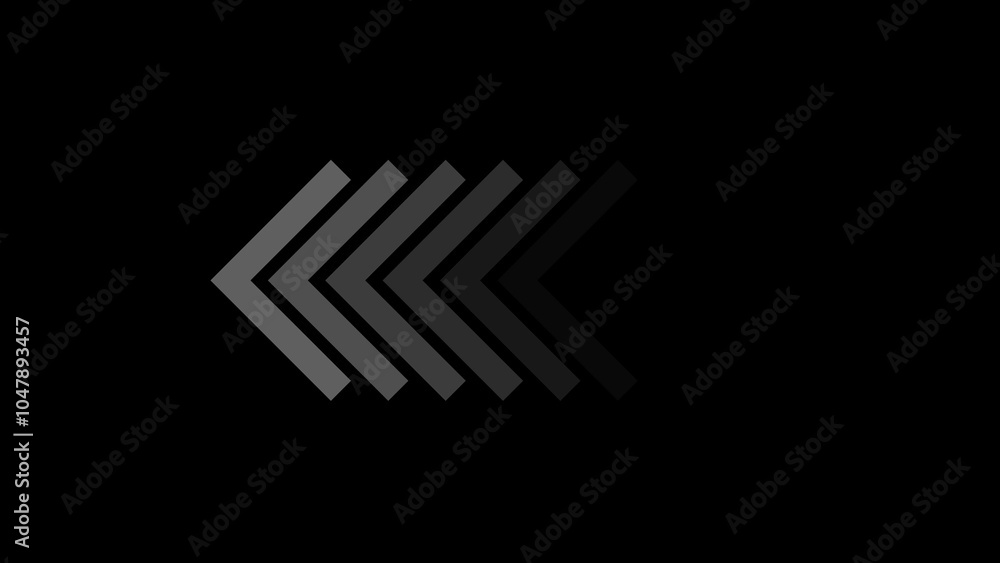 arrows flashing on and off in sequence, nimated looping swipe left black arrow pointing to the right isolated on a white background. arrows flashing on and off in sequence, nimated looping swipe left black arrow pointing to the right isolated on a white background.