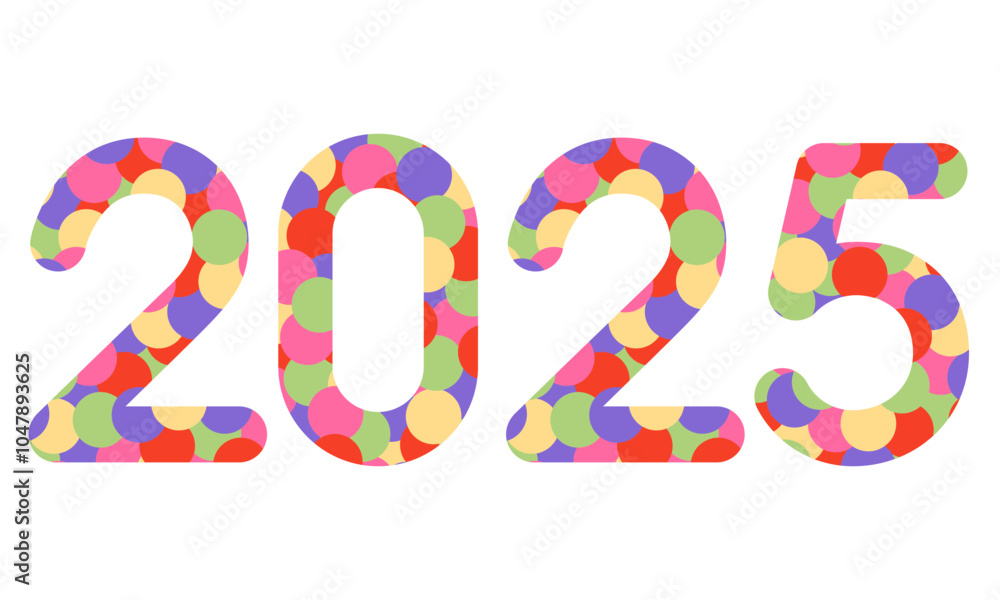 Colorful geometric collage of numbers 2025 Colorful geometric collage of numbers 2025