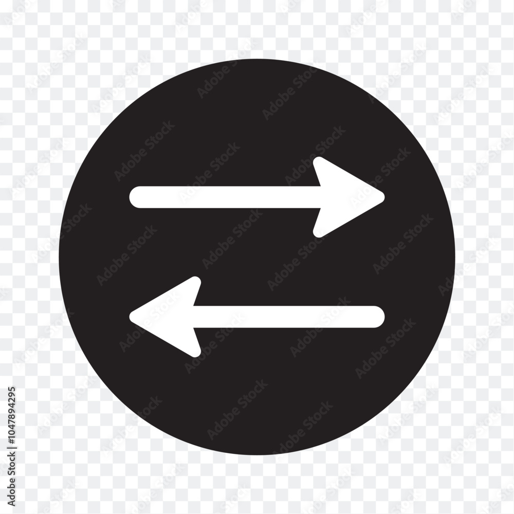 Data transfer arrows icon vector. Recycling, exchange, left and right and direction sing, up and down symbol arrow icon in transparent background. Vector illustration. Data transfer arrows icon vector. Recycling, exchange, left and right and direction sing, up and down symbol arrow icon in transparent background. Vector illustration.