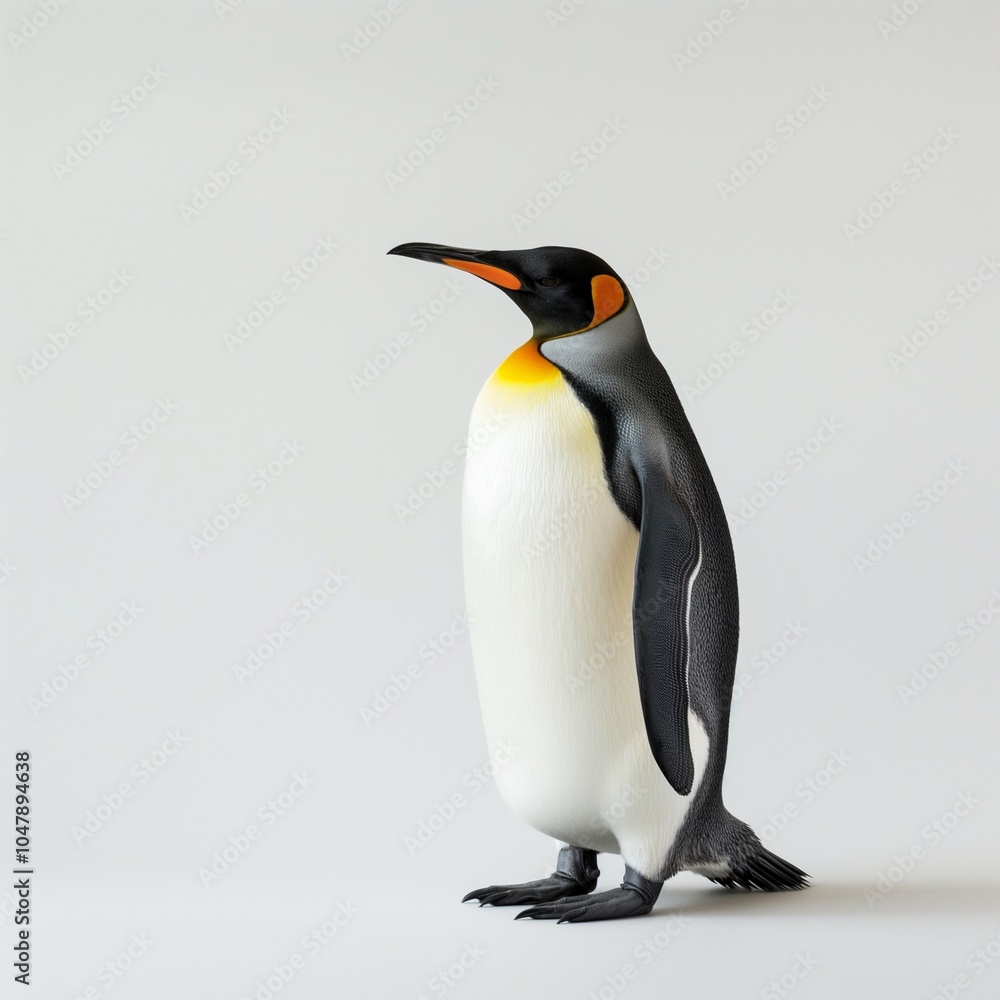 Fototapeta premium Charming Penguin Illustration: Simple and Elegant Design on White Background