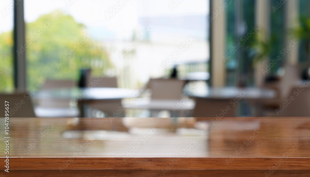 Wooden Table with Blurred Background Wooden Table with Blurred Background
