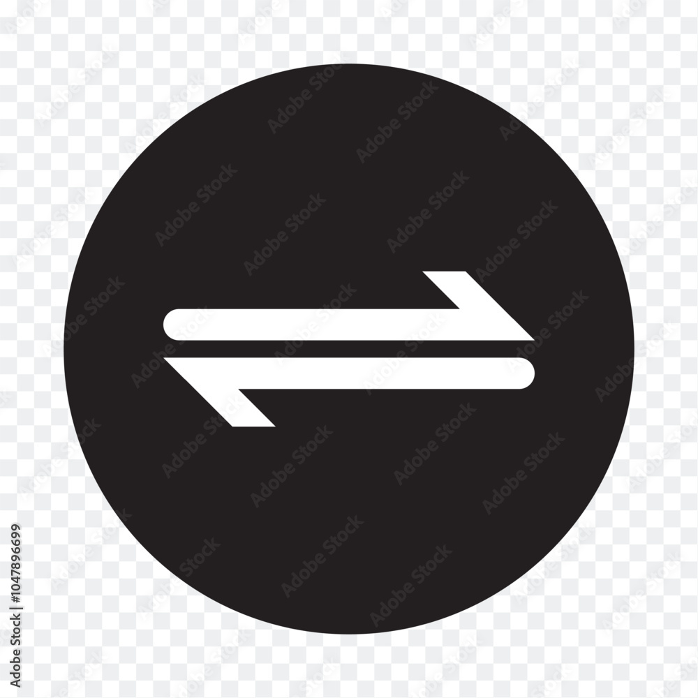 Data transfer arrows icon vector. Recycling, exchange, left and right and direction sing, up and down symbol arrow icon in transparent background. Vector illustration.