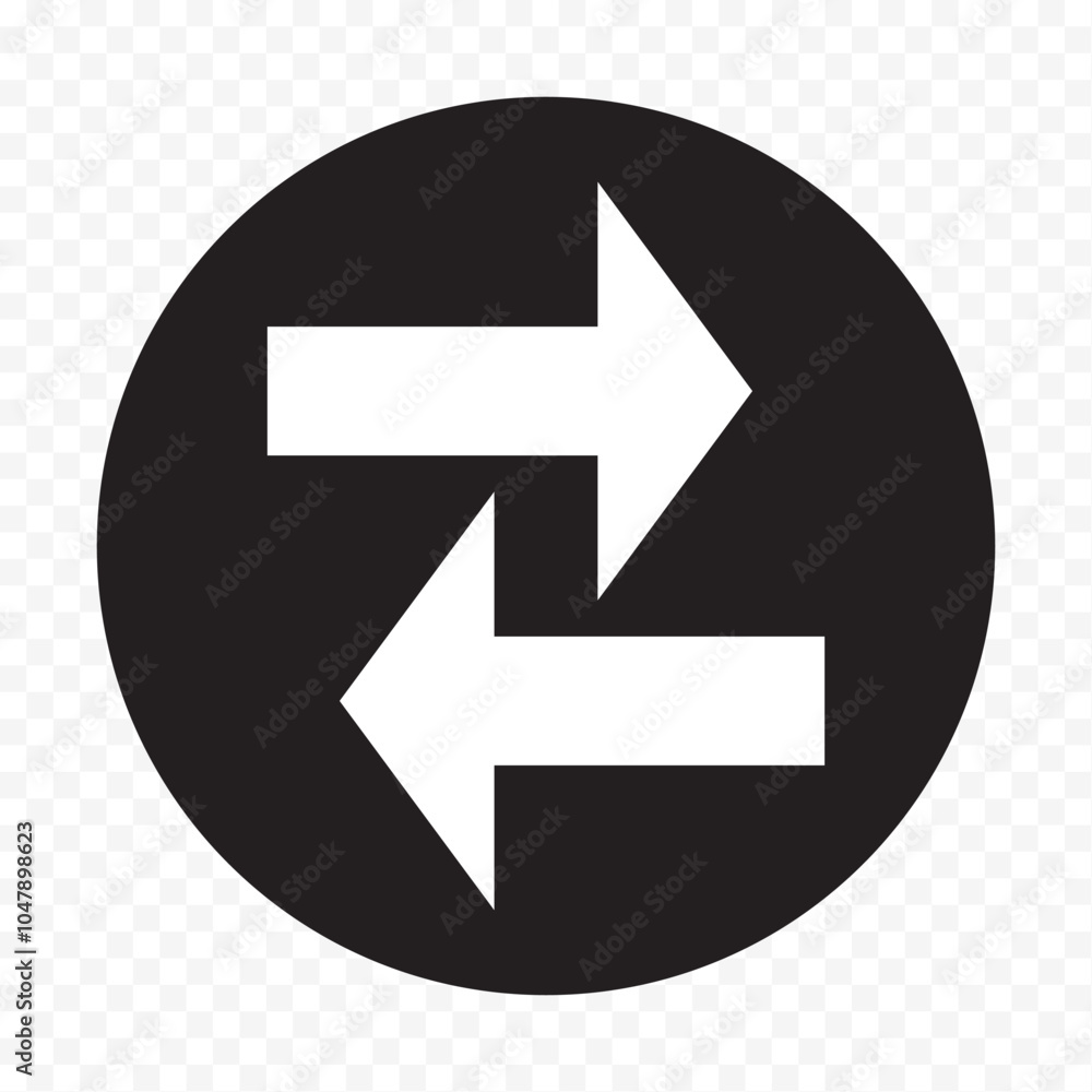 Data transfer arrows icon vector. Recycling, exchange, left and right and direction sing, up and down symbol arrow icon in transparent background. Vector illustration. Data transfer arrows icon vector. Recycling, exchange, left and right and direction sing, up and down symbol arrow icon in transparent background. Vector illustration.