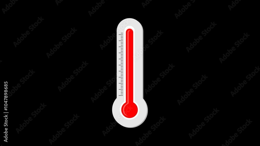 Thermometer Animation, Transparent background or green background, Video 4K Thermometer Animation, Transparent background or green background, Video 4K
