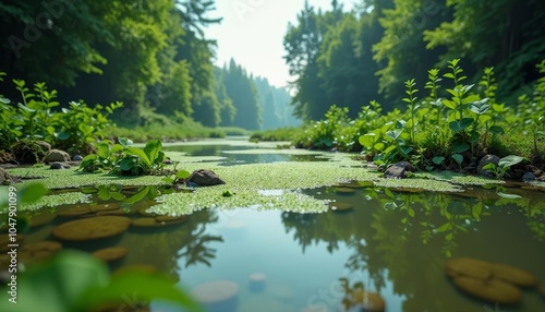  Tranquil forest stream a serene natural haven photo