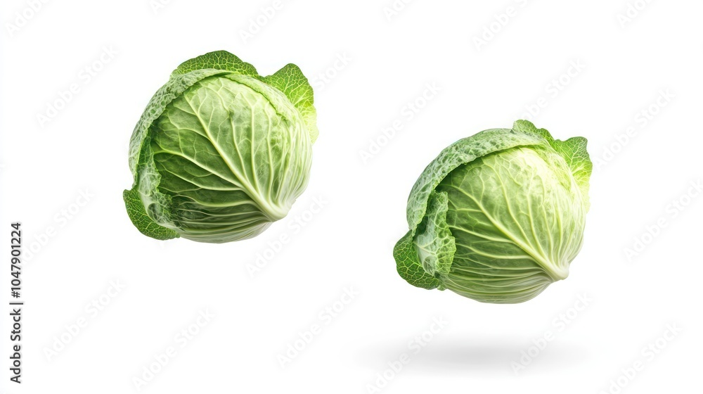 Fototapeta premium Floating Cabbage Heads in Mid-Air