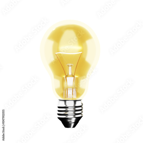 yellow lightbulb on transparent background