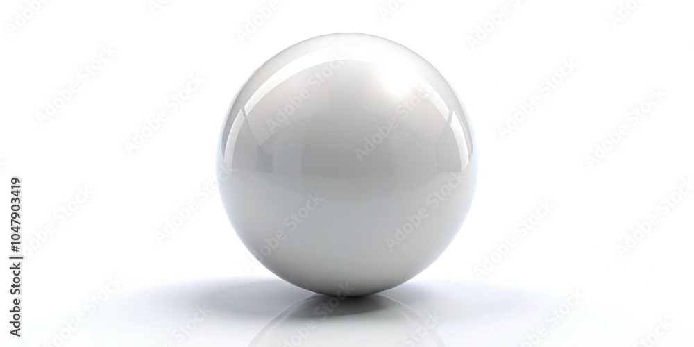 Symmetrical shiny white sphere isolated on white background Symmetrical shiny white sphere isolated on white background