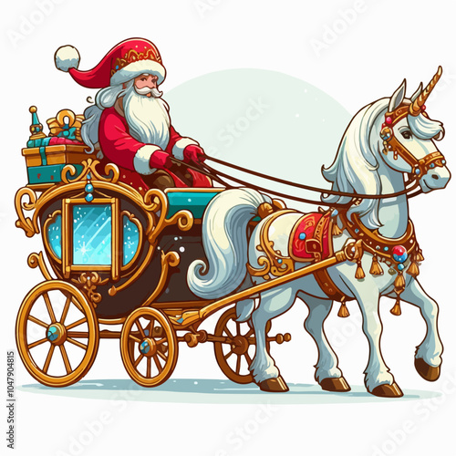 santa claus riding a sleigh