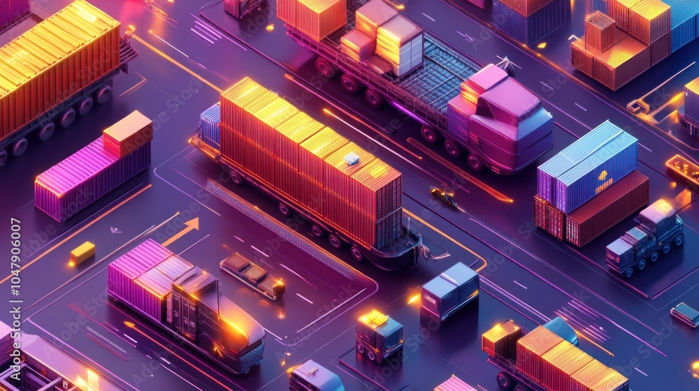 Obraz premium Futuristic Cargo Transportation Network