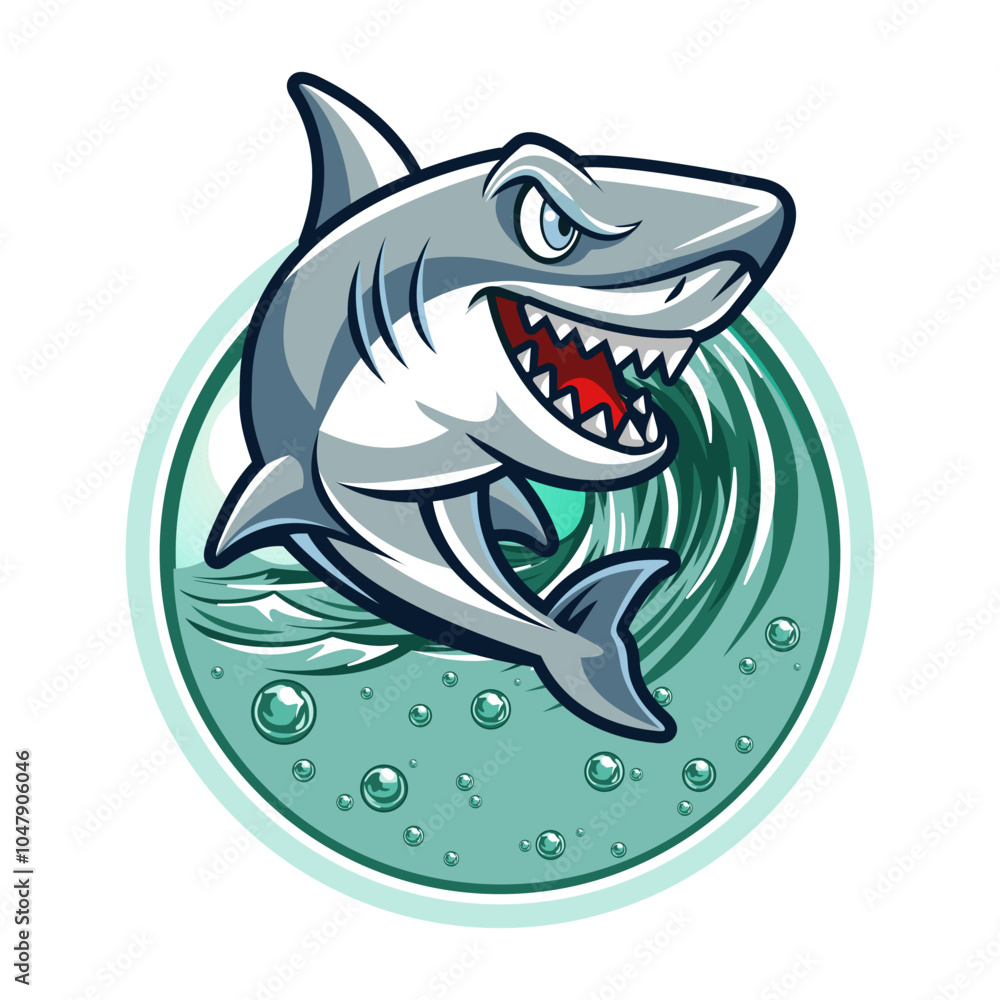 Fototapeta premium cartoon shark logo