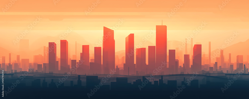 Fototapeta premium Futuristic cityscape with advanced highways and smart infrastructure, modernization and development in urban design