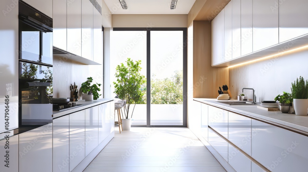 White units in the kitchen. Modern kitchen. Ultra realistic. Photorealistic White units in the kitchen. Modern kitchen. Ultra realistic. Photorealistic