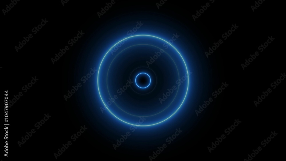 Abstract neon circle radio waves looping background . Colorful neon line circle animation. Abstract neon circle radio waves looping background . Colorful neon line circle animation.