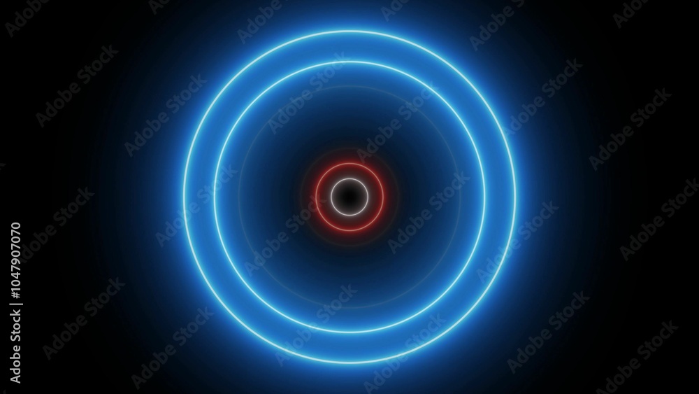 Abstract neon circle radio waves looping background . Colorful neon line circle animation. Abstract neon circle radio waves looping background . Colorful neon line circle animation.