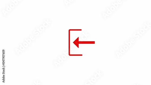 Loading Icon With Technology Glitch. Arrow move in to line and download flat icon. 