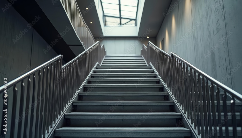 Modern staircase with sleek design and natural light Modern staircase with sleek design and natural light