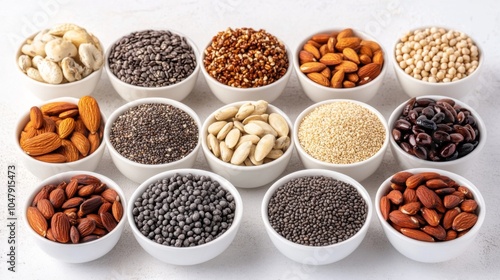 Fresh Snacks in Small Ceramic Bowls with Natural Lighting