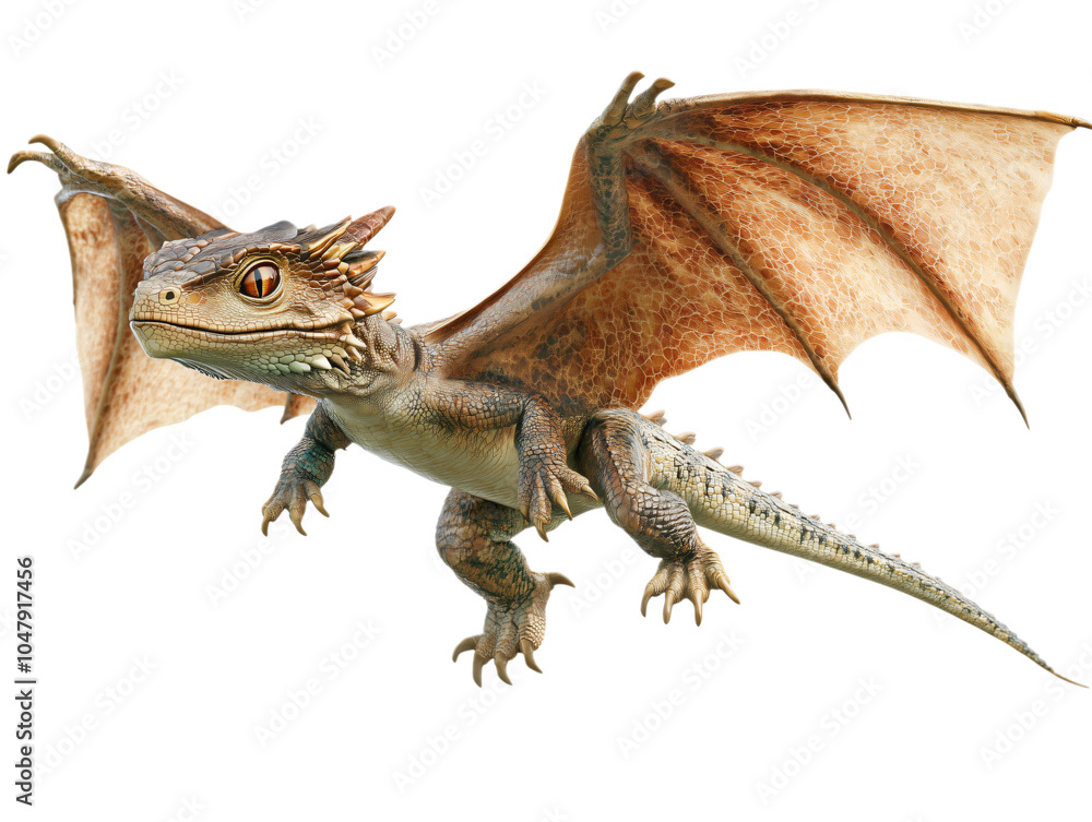 Obraz premium A cute cartoon dragon White background