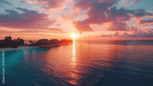 beautiful sunset on an island in the middle of the mart