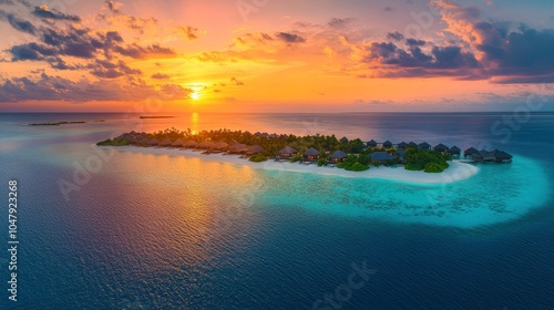 beautiful sunset on an island in the middle of the mart