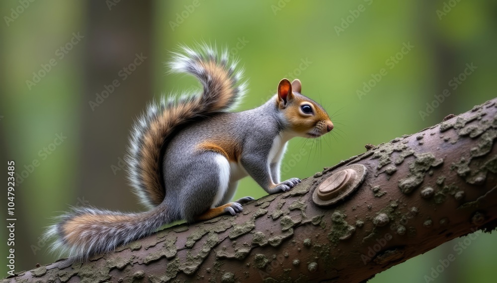 Energetic squirrel in the wild Energetic squirrel in the wild