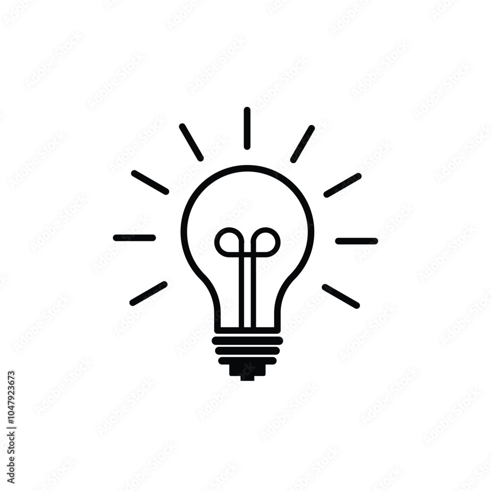 light bulb icon vector. idea symbol or icon. light bulb icon vector. idea symbol or icon.