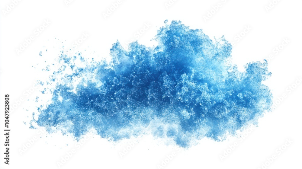 Frosty abstract background with floating snow and shimmering light in cool blue tones, isolated on white Frosty abstract background with floating snow and shimmering light in cool blue tones, isolated on white