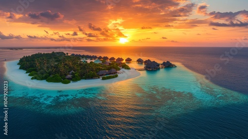 beautiful sunset on an island in the middle of the mart