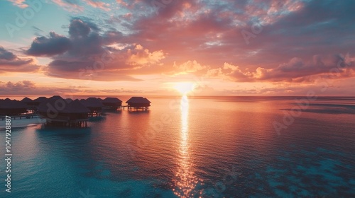 beautiful sunset on an island in the middle of the mart