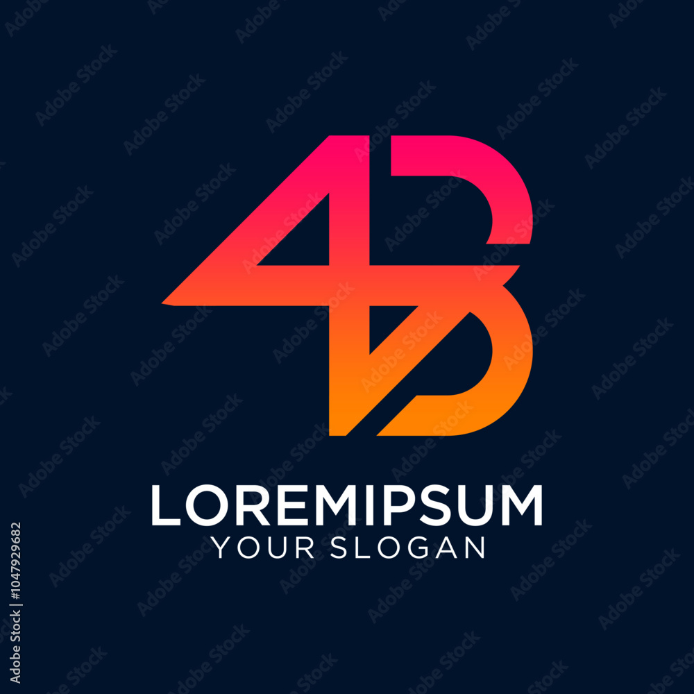 Abstract 4B Monogram Logo Abstract 4B Monogram Logo