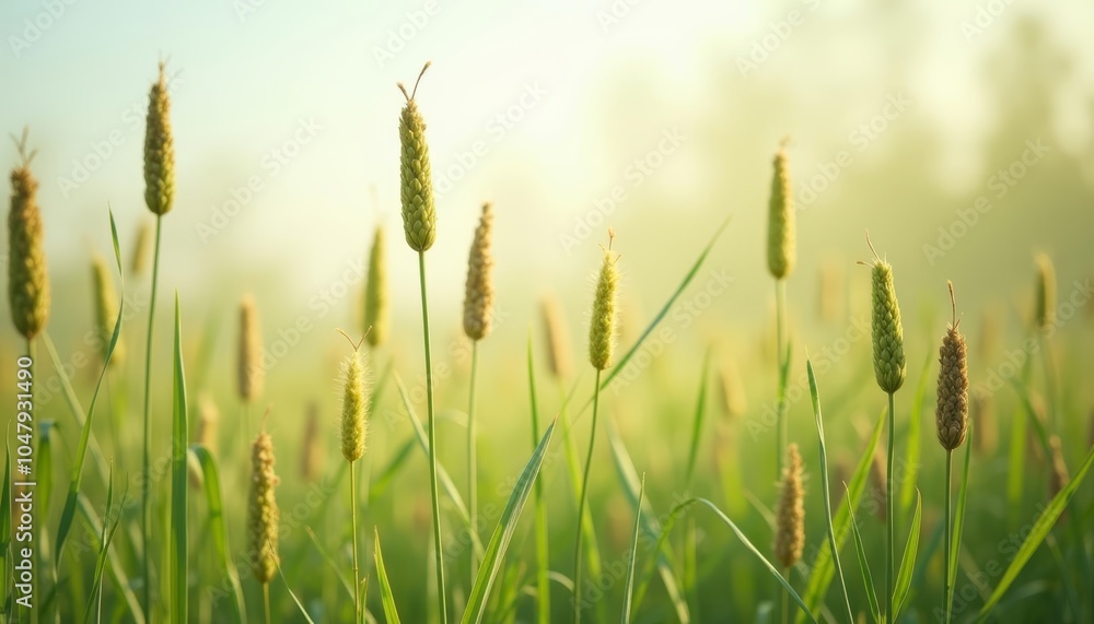Vibrant field of golden wheat under a clear sky Vibrant field of golden wheat under a clear sky