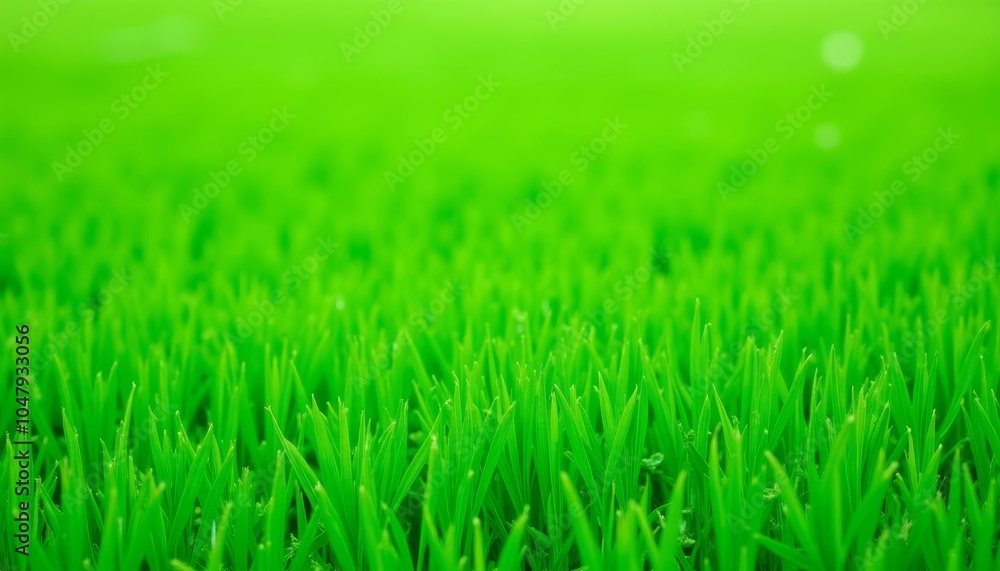 Fototapeta premium Vibrant green grass closeup view