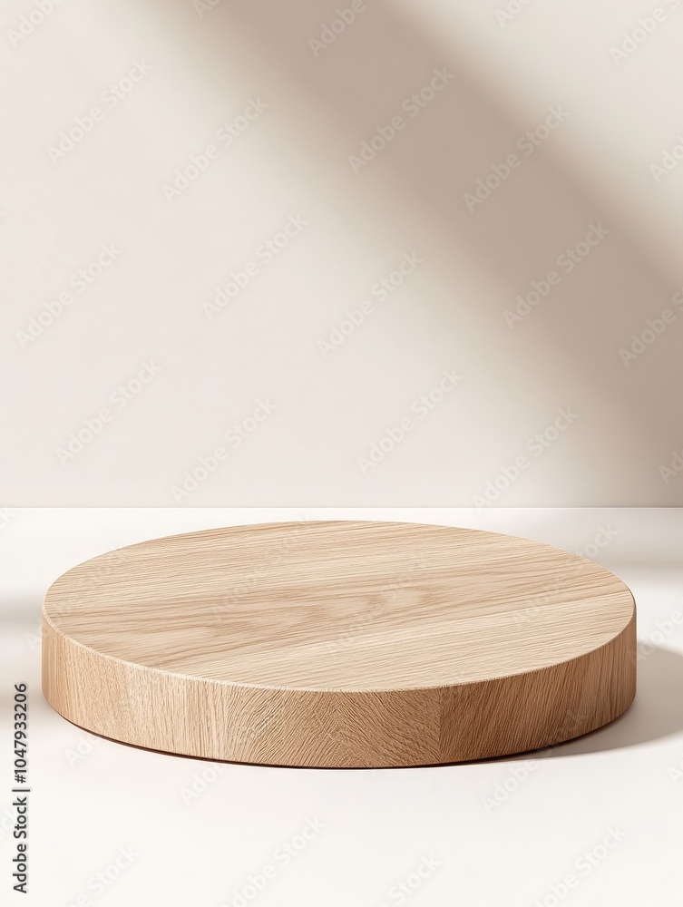 Elegant minimalistic wooden platform showcasing natural textures and soft lighting for modern decor aesthetic Elegant minimalistic wooden platform showcasing natural textures and soft lighting for modern decor aesthetic