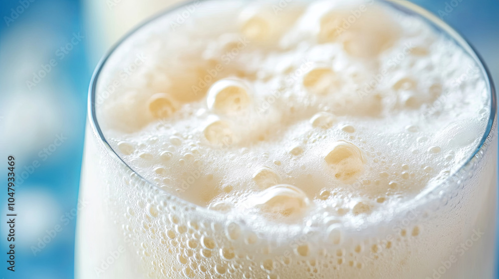 Cream soda with foam close up, showcasing refreshing summer vibe and bubbly texture. Perfect for warm day, this drink invites you to enjoy its sweet flavor Cream soda with foam close up, showcasing refreshing summer vibe and bubbly texture. Perfect for warm day, this drink invites you to enjoy its sweet flavor