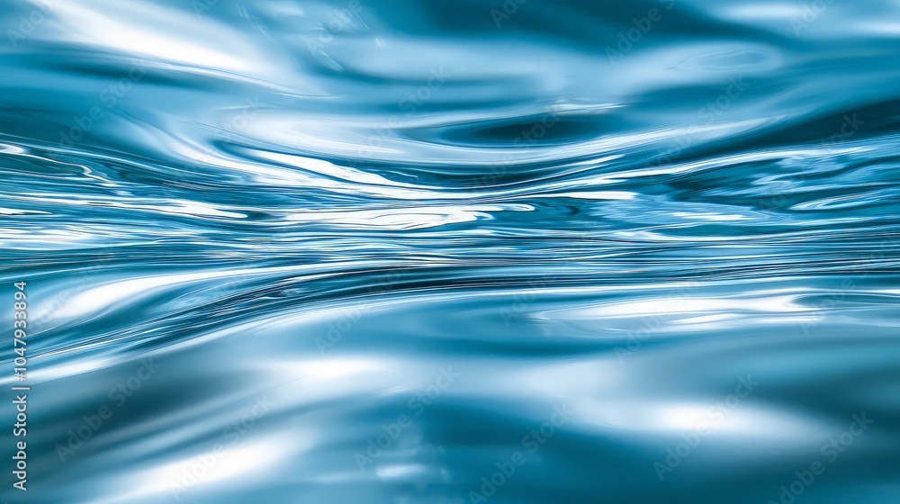Abstract blue and white wavy background.
