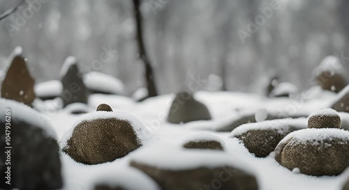 Wallpaper Mural Snowflakes on Zen Garden Rock Sculptures
 Torontodigital.ca